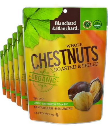 Blanchard & Blanchard Whole Chestnuts Roasted & Peeled (Organic) 5.29oz (6 Pack)