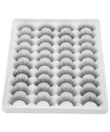 AIDIRui 20 Pairs 3D Chemical Fiber Lashes Natural False Eyelashes Dramatic Volume Lashes Makeup Extension Eyelashes