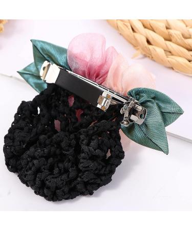 Women's Crochet Hair Bun Net with Flower Decor Hair Clip - 5 Colors - Buy Online on SooperMarket.com