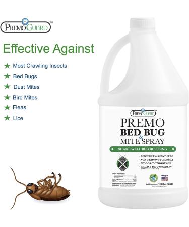 Premo Guard 128 oz Bed Bug & Mite Killer Spray | Fast Acting Treatment | Stain & Scent Free | Child & Pet Safe | Extended Protection | Natural Non-Toxic Formula - Buy Online on SooperMarket.com