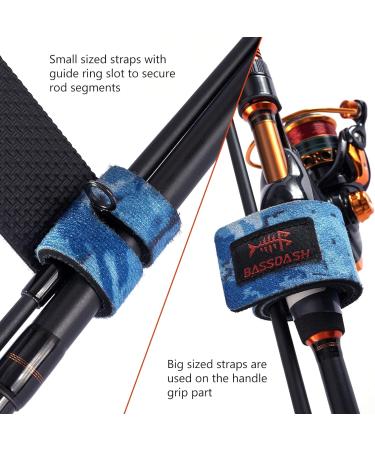Fishing Rod Straps 6-Pack: Stretchy Waterproof Wrap Ties for Spinning, Fly, Casting Rods - Three Camo Colors - Buy Online on SooperMarket.com