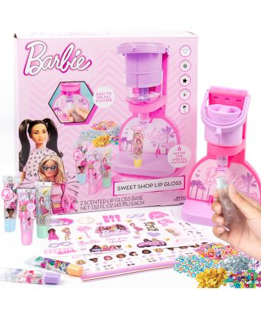 Barbie Sweet Shop Lip Gloss Making Kit Makes 12 Accessories Lip Glosses & Keychains Arts and Crafts kit for Kids Ages 6+ Gifts for 6 Year Old Girl