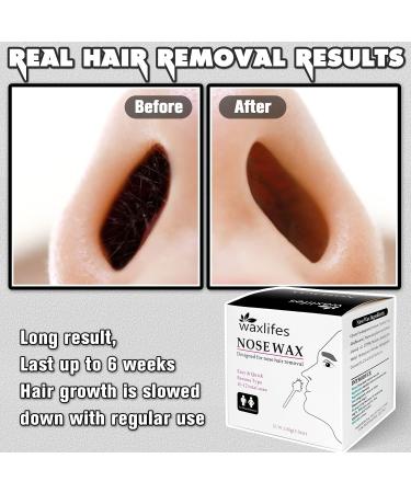 Nose Wax Kit for Men and Women - 100g Nose Hair Removal Wax with Safe Tip Applicator and Moustache Stencils - Christmas Gift Set in White - Buy Online on SooperMarket.com