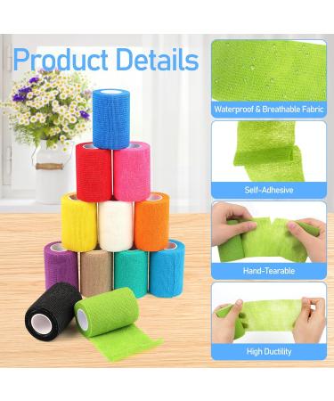 12 Rolls Self-Adhesive Bandage - Elastic & Non-Woven for Athletes & Pets | 7.5cm x 4.5m - Buy Online on SooperMarket.com