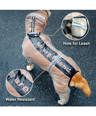 Olsa Dog Raincoat with Reflective Stripe | Waterproof Dog Hooded Slicker Poncho | 4 Legs Rain Jacket for Small, Medium, Large Dogs - Buy Online on SooperMarket.com