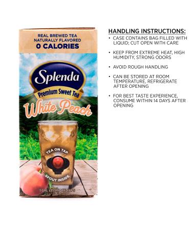 SPLENDA White Peach Green Tea On Tap - 128 Fl Oz Bag in Box Ready-to-Drink Liquid - Buy Online on SooperMarket.com