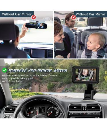 Baby Car Mirror for Back Seat 4.3 HD 1080P Camera | 360 Night Vision | Shockproof Rear View Mirror for Kids | Essential Car Accessory for New Parents - Buy Online on SooperMarket.com