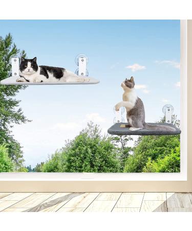 Cat Window Perch Hammock Seat with Metal Frame | Suction Cup Mount | 2 Covers | 35lb Capacity | Medium Size 11.8x20.5in | Indoor Cat Window Bed - Buy Online on SooperMarket.com
