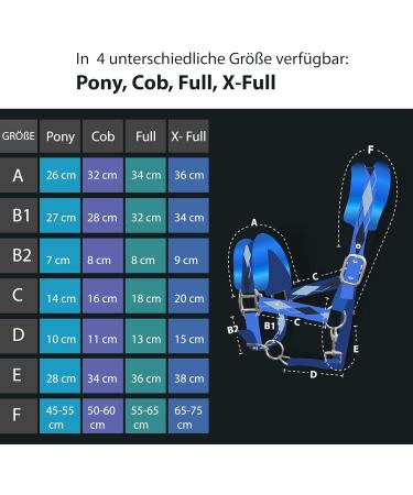 Premium Blue Horse Halter - Sizes: XFull Pony Cob Warmblood | Durable & Stylish Fur Halter - Buy Online on SooperMarket.com
