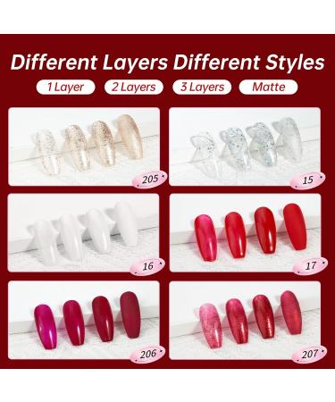 Beauty7 UV Nail Polish Set 6 Colours 7 ml Manicure Gift for Beginners Nail Art Salon DIY Gel Polish Shellac Nail Polish UV Gel Set for Nail Design Ruby Rose - Buy Online on SooperMarket.com