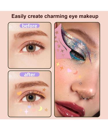SHZONS Eyeshadow and Eyeliners Stencils Pad | Soft Precision Eyeliners Stencils - Reusable Cleaning Cloths Eye Liners Contour for Makeup Beginners & Beauty Lovers Pink - Buy Online on SooperMarket.com