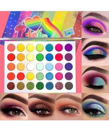 Jutoe Eyeshadow Palette 35 Colors High Pigmented Makeup Palette Matte And Shimmer Glitter Powder Eye Shadow Waterproof Long Lasting Eye Shadow Palette(Style 2)