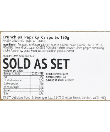 Crunchips Paprika Crisps 5X 150G - imported by DFB - Buy Online on SooperMarket.com
