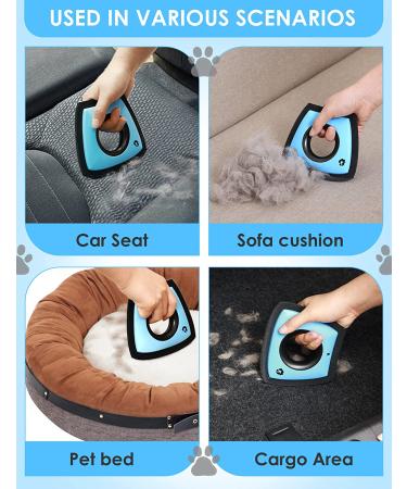Gobeigo Pet Hair Remover for Couch/Car Detailing - Mini Dog & Cat Fur Removal Brush in Blue - Ideal for Auto Detailers & House Cleaners - Works on Fabric, Furniture, Couches, and Carpets - Buy Online on SooperMarket.com