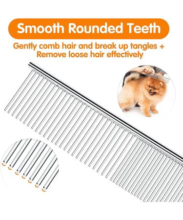 Stainless Steel Pet Comb | Detangling Tool for Dogs and Cats | Grooming Tool for Small, Medium, and Large Pets - Buy Online on SooperMarket.com