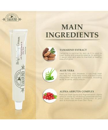 Organic Tamarind Extract Skin Brightening Cream - 1.7 fl oz - Dark Spot Cream for Body & Face - Glycerin Infused for Men & Women - Buy Online on SooperMarket.com