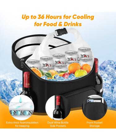 Insulated Leak Proof AUSQI Backpack Cooler - 45 Cans, Waterproof Thermal Bag - Portable & Lightweight, Ideal for Travel, Camping, Beach - Black - Buy Online on SooperMarket.com