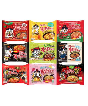 SPICEHUB Samyang Korean Assorted Top Spicy Ramen Noodle (Pack of 10)- ATLEAST 5 flavours