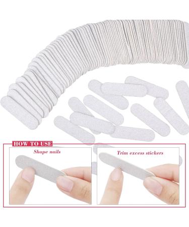 JSRQT 100 Mini Nail Files Double Sided Nail File Set Emery Board for Women Girls Acrylic Mini Nail Files Bulk Nail Buffer Professional Nail Files 180/240 Grit Manicure Tool (Silver) - Buy Online on SooperMarket.com