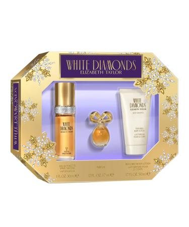 Elizabeth Taylor Elizabeth Taylor White Diamonds Women's Fragrance 3 Piece Gift Set, 1.0 Fl. Oz. Eau De Toilette, 3 Count 3 Piece Set