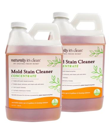 naturally it's clean Mold Stain Cleaner Concentrate | Super Concentrated Formula Makes up to 64 Gallons | 64oz Bottles Pack of 2