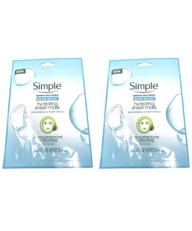 Simple Water Boost Hydrating Sheet Mask  1 Mask (Bundle of 2)