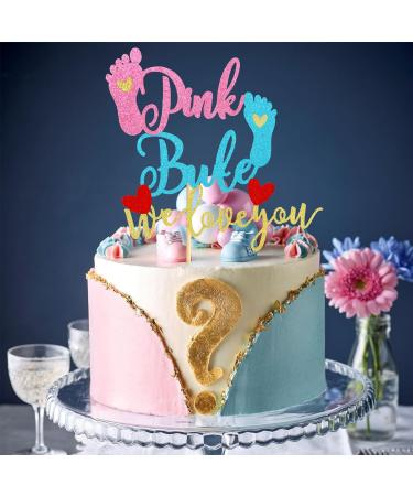 Arthsdite 1Pc Pink or Blue We Love You Cake Topper with Footprint Gender Reveal Cake Decorations for Baby Shower Gender Reveal Theme Kids Boys Girls Birthday Party Decoration Supplies Pink Or Bule Cake Topper - Buy Online on SooperMarket.com