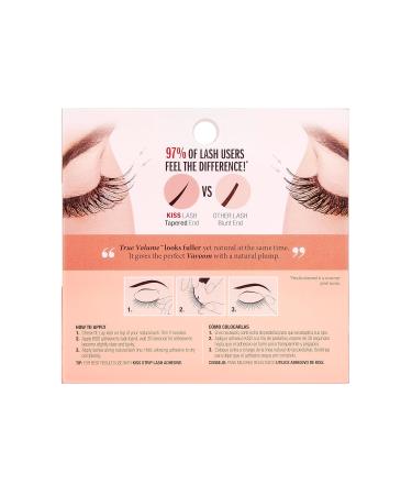 KISS True Volume False Eyelashes - Ritzy 14mm 100% Natural Hair Tapered End Contact Lens Friendly Easy Application Reusable Strip Lashes - Buy Online on SooperMarket.com