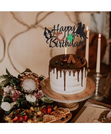 Arthsdite Cowboy Happy Birthday Cake Topper Little Cowboy Cake Topper Boot Shooting Western Theme Cake Decorations Black Glitter Decors for Kids Boy Men Birthday Party Supplies - Buy Online on SooperMarket.com
