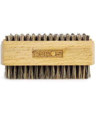 REMOS Double-Sided Hand & Nail Brush | Beech Wood with Natural Grey Bristles - Buy Online on SooperMarket.com