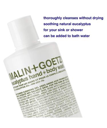 Malin + Goetz Eucalyptus Hand + Body Wash - Cleansing, Purifying, Hydrating for All Skin Types - Cruelty-Free + Vegan - 16 Fl Oz - Buy Online on SooperMarket.com