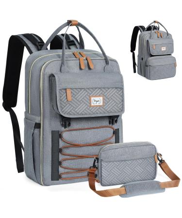 Tonyeee wrap backpack backpack- removable cross body bottle diaper bag travel essentials baby bag with diaper support stylish diaper bag for mom/dad gray