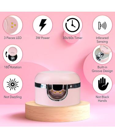 HayHay 3W UV Nail Lamp, Anticlockwise 180 Rotation, Portable Manicure Gel Lamp with 30/60s Timer and Mini Gel Polish - White - Buy Online on SooperMarket.com