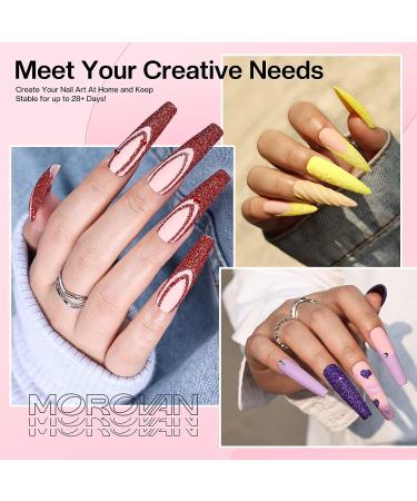 Morovan Acrylic Nail Kit with Drill - Complete Professional Set for Beginners - Glitter Acrylic Nails DIY Art - Salon-Quality Supplies - A-FOUR SEASON - Buy Online on SooperMarket.com
