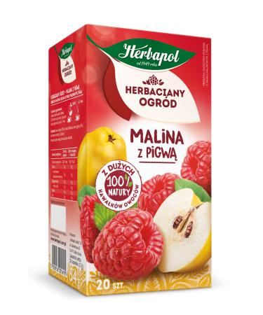 Raspberry & Quince Tea Natural Pure And Refreshing Herbal Fruit Infusion Herbapol (40 Tea bags)