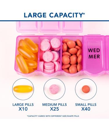 Apex 7 Day Bubble Lok Weekly Pill Organizer Weekly Pill Organizer Daily Easy-Open See-Through Lids Organize Medication or Vitamins Berry - Buy Online on SooperMarket.com