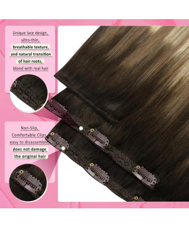 Youngsee Balayage Clip-in Hair Extensions | Real Hair Brown to Blonde | 35cm - 7PCS - Buy Online on SooperMarket.com