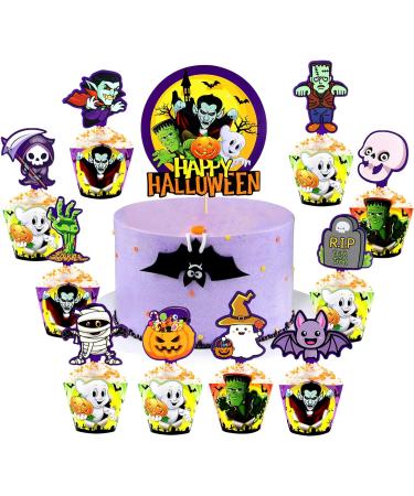 72 Pcs Halloween Cupcake Toppers Cupcake Liners Pumpkin 40 Pcs Cupcake Wrapper and 40 Pcs Cupcake Toppers muffin Case Trays for Halloween Birthday Decoration Party Supply (72 pcs) - Buy Online on SooperMarket.com