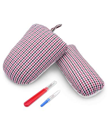 Hoku Global Professional Tailors Ham and Seam Roll Set - Pressing Sewing Tool with Premium Wood Saw Dust Filling Ideal for Ironing Pressing Curved Seams and Molding Sleeve Caps with 2 Seam Rippers