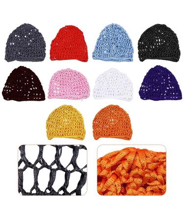 Lurrose 10pcs Crochet Hair Nets - Mesh Knit Snood Hat for Night Sleeping & Hair Care - Buy Online on SooperMarket.com