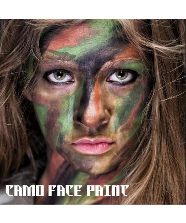 CCbeauty 3-Color Camo Face Paint + 10 Wipes | Oil Resistant Military Makeup for Spirit Week & Cosplay - Black Brown Green - Buy Online on SooperMarket.com
