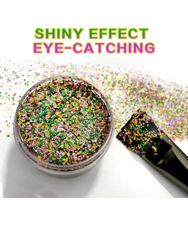 Buy Green Purple Gold Holographic Chunky Glitter - 25g for Mardi Gras Crafts Face & Body Art Nail Decorations - Fast International Shipping - Buy Online on SooperMarket.com