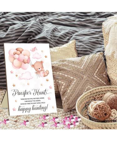 Ultimate Baby Shower Party Games Set | Schnuller Hunting & Balloon Bar - 50 Pink Acrylic Pacifiers Included - Buy Online on SooperMarket.com