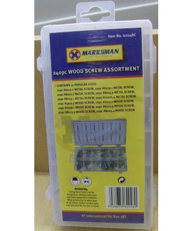 240 PC Piece Wood Screw Assortment Set Carpentry