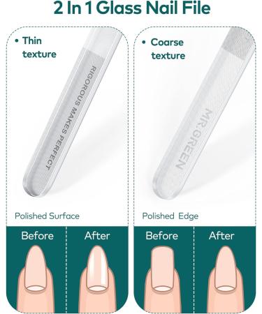 Glass Nail File Upgraded Glass Nano Nail File Bilateral Glass Nail File Glass Nail File for Natural Nails Washable Nail File - Buy Online on SooperMarket.com