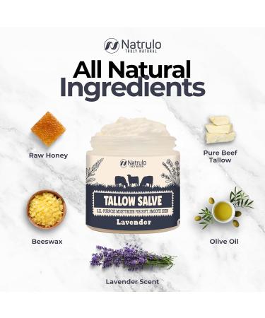 All Natural Beef Tallow Salve - Moisturizing Balm for Eczema & Dry Skin - Grass Fed Tallow & Honey - Made in USA - Buy Online on SooperMarket.com