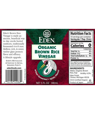 Eden Foods Organic Brown Rice Vinegar - 5 fl oz | Pure, Natural, and Gluten-Free - Buy Online on SooperMarket.com