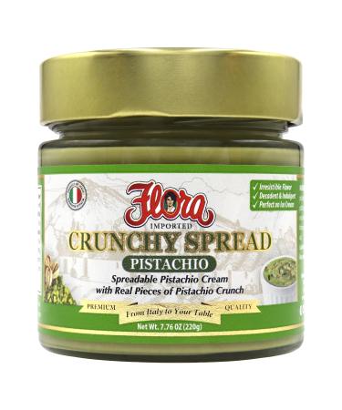 Flora Fine Foods Sweet Pistachio Crunchy Spread - Imported from Italy - (7.76 Oz Jar) (Single)