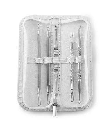 Jewelrywe 5pcs Blackhead Remover Tool Set - Stainless Steel Comedone Extractor for Acne & Blackhead Removal - Buy Online on SooperMarket.com