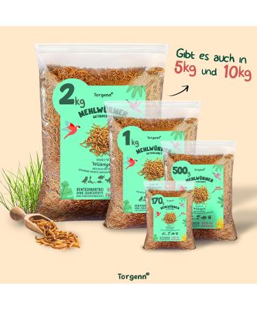 Torgenn Mealworms 2kg - Nutrient-Rich 100% Natural Wild Bird & Fish Food | GVO-Free Additive-Free - Buy Online on SooperMarket.com